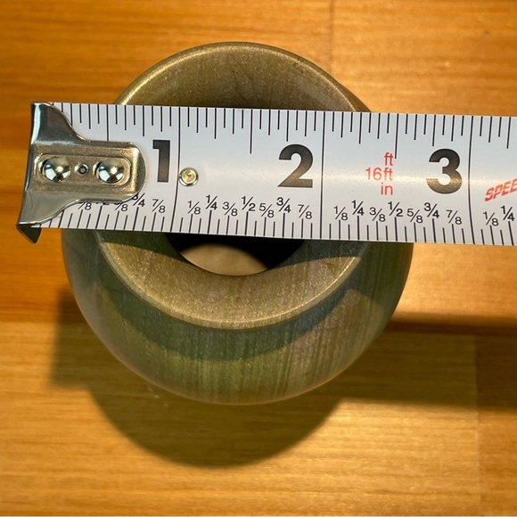 VTG Carved Stone Marble Miniature Bud Vase 4” Tall Green Earth Tone Natural - Picture 15 of 16